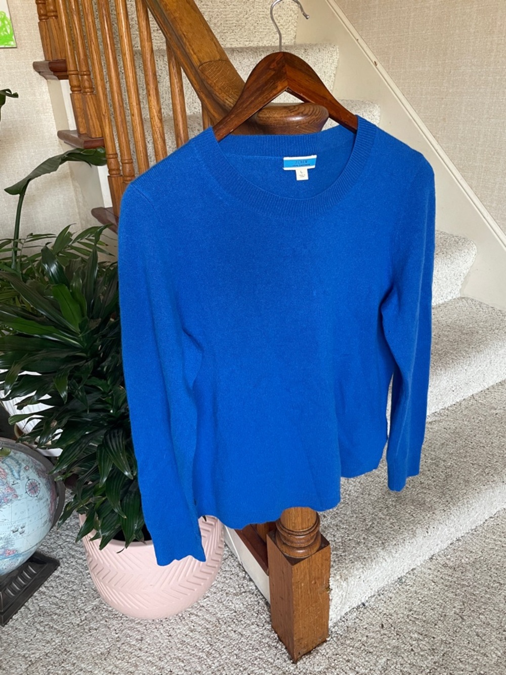 J Crew 100% Cashmere Electric Blue Sweater